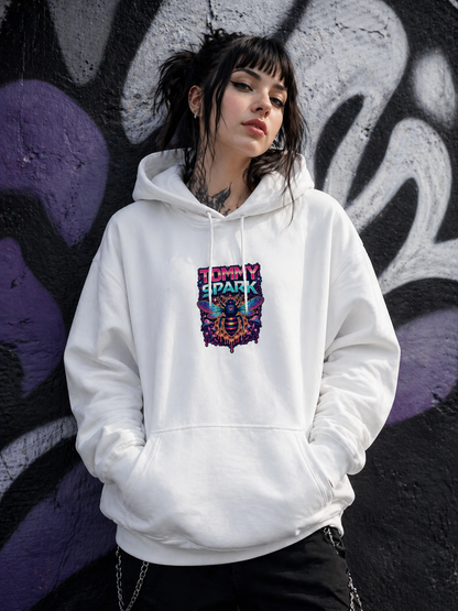 Sweat à capuche abeille psychédélique néon unisexe