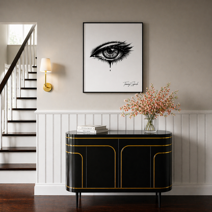 Tableau Œil Noir & Blanc | Art Minimaliste Moderne