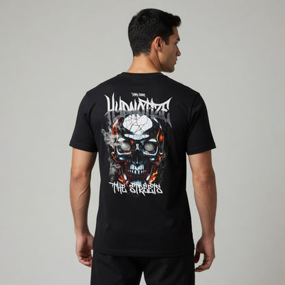 T-Shirt Skull Ultramat The Streets Bella Canvas 3010 | Tommy Spark Streetwear | Poids Lourd Crâne Gothique Dos Large