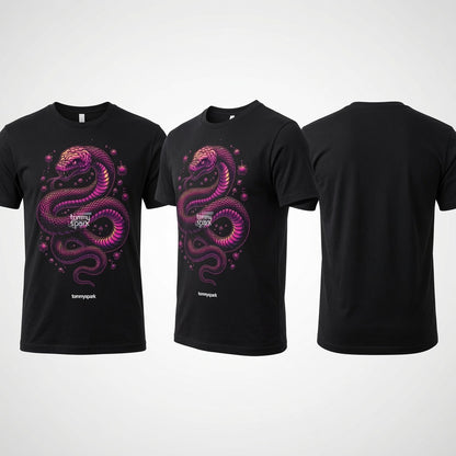 T-Shirt Serpent Cerveau Psychédélique Neon Unisexe - Tommy Spark Bella + Canvas - Design Trippy Streetwear Festival