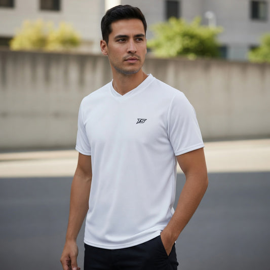 Recyceltes Unisex-Sportshirt mit V-Ausschnitt UPF50