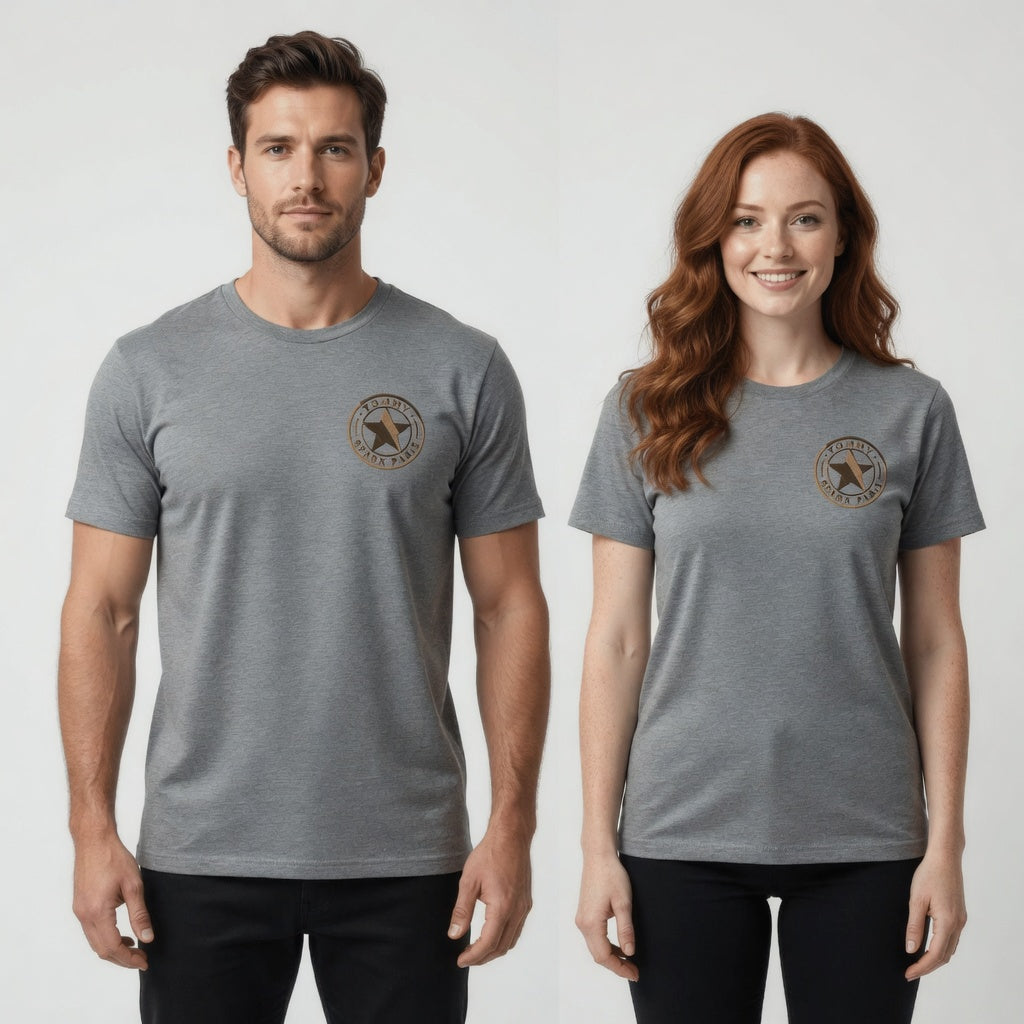 Tommy Spark Paris Luxury Star T-Shirt - Gray Heavy Cotton Gildan 5000 Unisex Crewneck